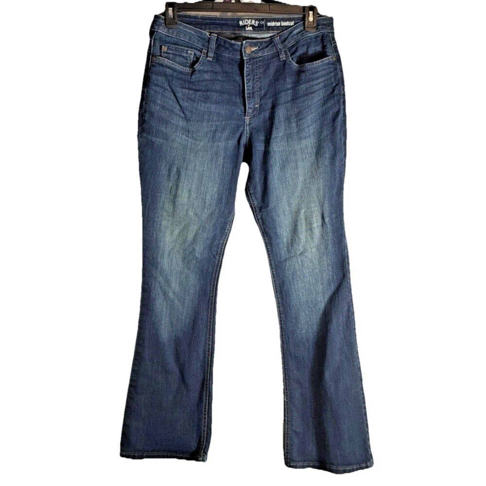 Lee Riders Midrise Bootcut Jeans Women's 12 M Dark Wash 30" Inseam 5 Pocket